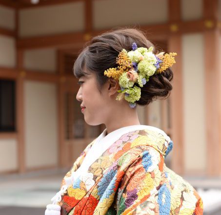 神前式後白無垢かつらから色打掛洋髪へお色直し 神社結婚式白無垢レンタル着付けヘアメイク撮影と東京のウエディングプロデュース